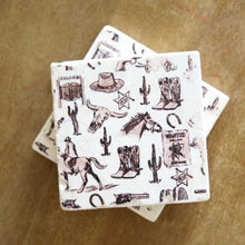 Load image into Gallery viewer, Western Toile Marble Coaster