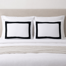 Load image into Gallery viewer, Brady Ivory & Black Linen Bedding Collection