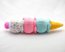 Load image into Gallery viewer, 3-Scoop Ice Cream Cone Dog Toy