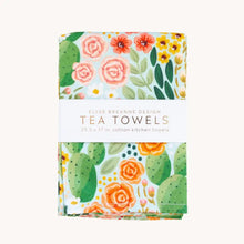 Load image into Gallery viewer, Cactus Blooms Pack of Two Tea Towels