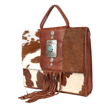 Load image into Gallery viewer, Genuine Leather & Cowhide Briefcase