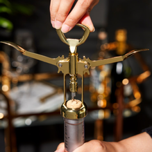 Load image into Gallery viewer, Gold-Plated Winged Corkscrew & Bottle Opener