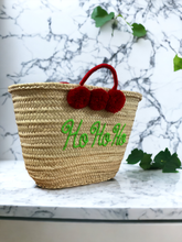 Load image into Gallery viewer, Handmade Straw Christmas Tote Handbag