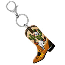 Load image into Gallery viewer, Cowboy Boot Sunflower Keychain