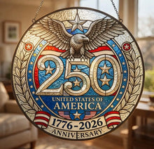 Load image into Gallery viewer, 250 Years of Freedom Stained Glass Suncatcher