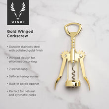 Load image into Gallery viewer, Gold-Plated Winged Corkscrew & Bottle Opener
