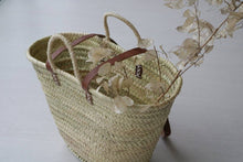 Load image into Gallery viewer, Palm Leaf Tote Bag with Leather Straps