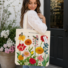 Load image into Gallery viewer, Flower Garden Heavyweight Vintage Tote Bag