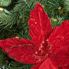 Load image into Gallery viewer, Rich Red Velveteen Poinsettia