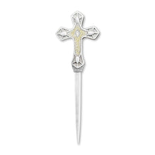 Load image into Gallery viewer, Vintage Pewter Cross Letter Opener