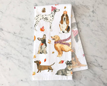 Load image into Gallery viewer, Cozy Fall Dogs Kitchen Towel