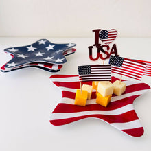 Load image into Gallery viewer, 8” Patriotic Star Melamine Plate Collection