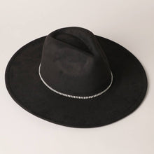 Load image into Gallery viewer, Rhinestone Flat Brim Suede Fedora Hat Collection