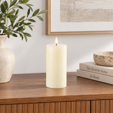 Load image into Gallery viewer, LED Smooth Ivory Pillar Candle