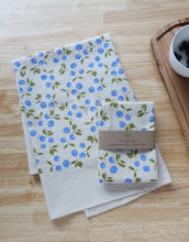 Load image into Gallery viewer, Hand Printed Blueberry Dish Towel