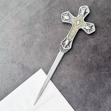 Load image into Gallery viewer, Vintage Pewter Cross Letter Opener
