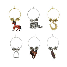 Load image into Gallery viewer, Equestrian Painted Wine Charms- 6pc