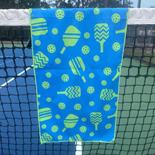 Load image into Gallery viewer, Green Pickleball Microfiber Athletic Towel
