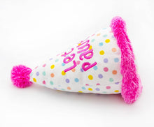 Load image into Gallery viewer, Birthday Hat Pink Dog Toy
