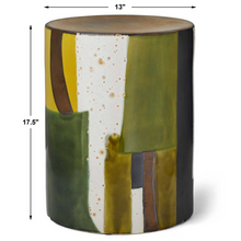 Load image into Gallery viewer, Abstract Ceramic Garden Stool