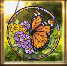 Load image into Gallery viewer, Monarch Butterfly Stained Glass Suncatcher Collection