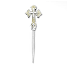 Load image into Gallery viewer, Cross w/ Glitter Vintage Pewter Letter Opener