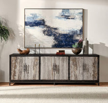 Load image into Gallery viewer, Travertine & Reclaimed Wood Sideboard