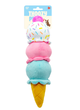 Load image into Gallery viewer, 3-Scoop Ice Cream Cone Dog Toy