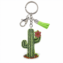 Load image into Gallery viewer, Rhinestone Cactus Keychain