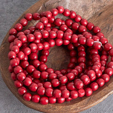 Load image into Gallery viewer, Cranberry-Stained Wood Bead Garlands