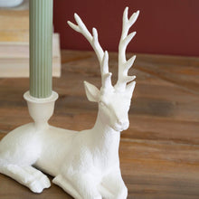 Load image into Gallery viewer, Polyresin Christmas Deer Taper Candle Holder