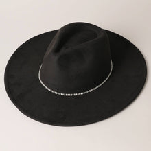 Load image into Gallery viewer, Rhinestone Flat Brim Suede Fedora Hat Collection