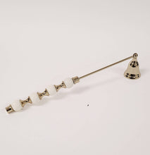Load image into Gallery viewer, Candle Snuffer White and Gold Beaded Handle