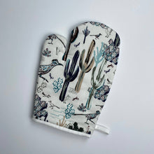 Load image into Gallery viewer, Southwest Roadrunner & Saguaros Oven Mitt-Cool Blue