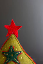 Load image into Gallery viewer, Green Felt Christmas Tree Pillow