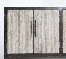 Load image into Gallery viewer, Travertine & Reclaimed Wood Sideboard