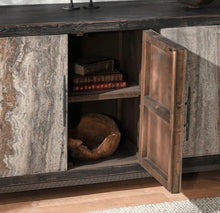 Load image into Gallery viewer, Travertine & Reclaimed Wood Sideboard