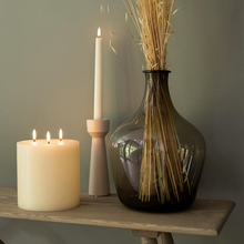 Load image into Gallery viewer, LED Triple Flame Smooth Ivory Candle