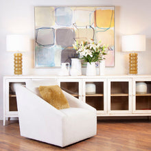 Load image into Gallery viewer, Joelle Gold Lamp with Linen Shade