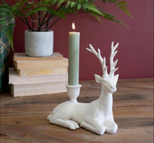 Load image into Gallery viewer, Polyresin Christmas Deer Taper Candle Holder
