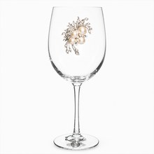 Load image into Gallery viewer, Pearl Bouquet Jeweled Stemmed Wine Glass