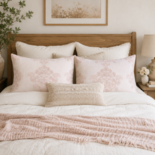 Load image into Gallery viewer, Pink Boho Linen Standard Pillow Sham