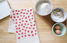 Load image into Gallery viewer, Strawberry Hand Printed Dish Towel