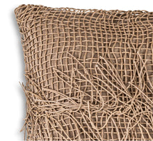 Load image into Gallery viewer, Leather & Velvet Fringe Pillow