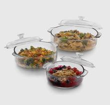 Load image into Gallery viewer, Glass Casserole Dish Set w/ Covers
