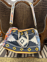 Load image into Gallery viewer, Navy/Yellow Aztec Handbag/Duffel Bag Collection
