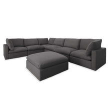 Load image into Gallery viewer, Six-Piece Modular Gray Sectional Sofa