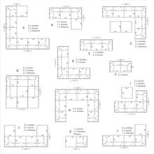 Load image into Gallery viewer, Six-Piece Modular Gray Sectional Sofa