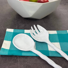Load image into Gallery viewer, White Melamine Salad Server Set