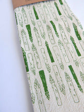 Load image into Gallery viewer, Asparagus Hand Printed Kitchen Dish Towel